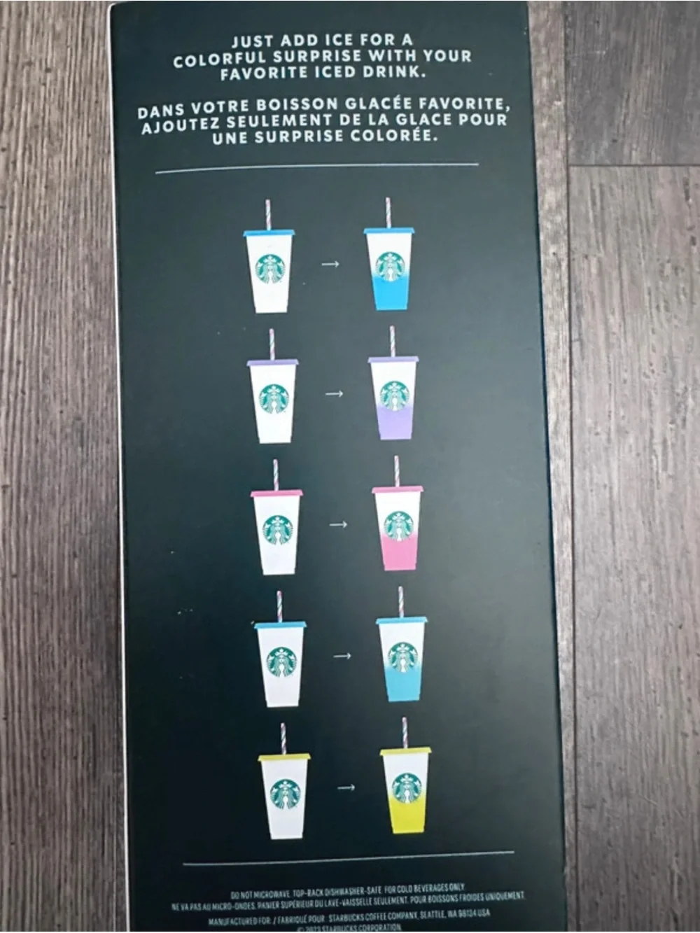 Starbucks Reusable Cold Cups Set with Rainbow Straws - White Cups